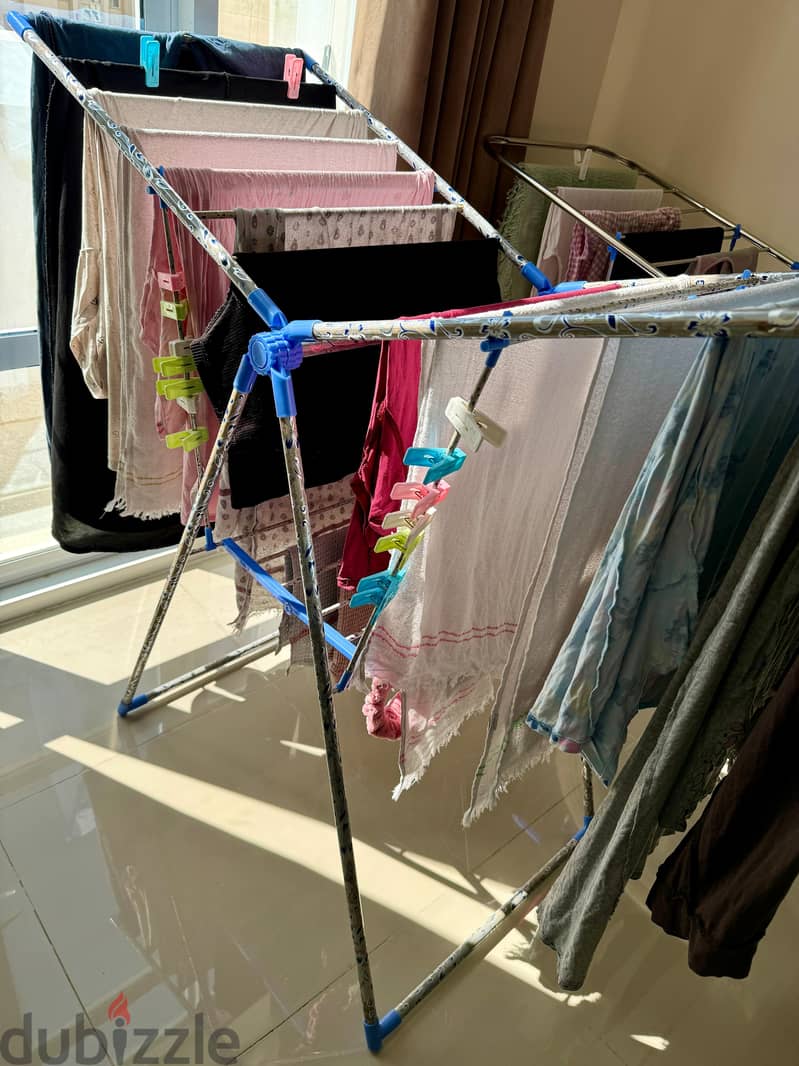 Metal dress hanger(6 months used), Dress drying stand buy 1 get 1 free 5