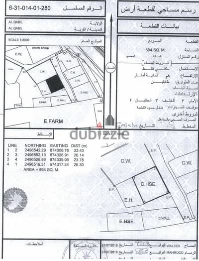 للبيع قطعتي أراضي سكني تجاري والاخرى سكنية بولاية القابل