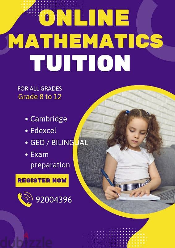 Mathematics private classes, 1-to-1 / online for all grade 0