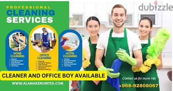 cleaner /  office boy available on contract 0