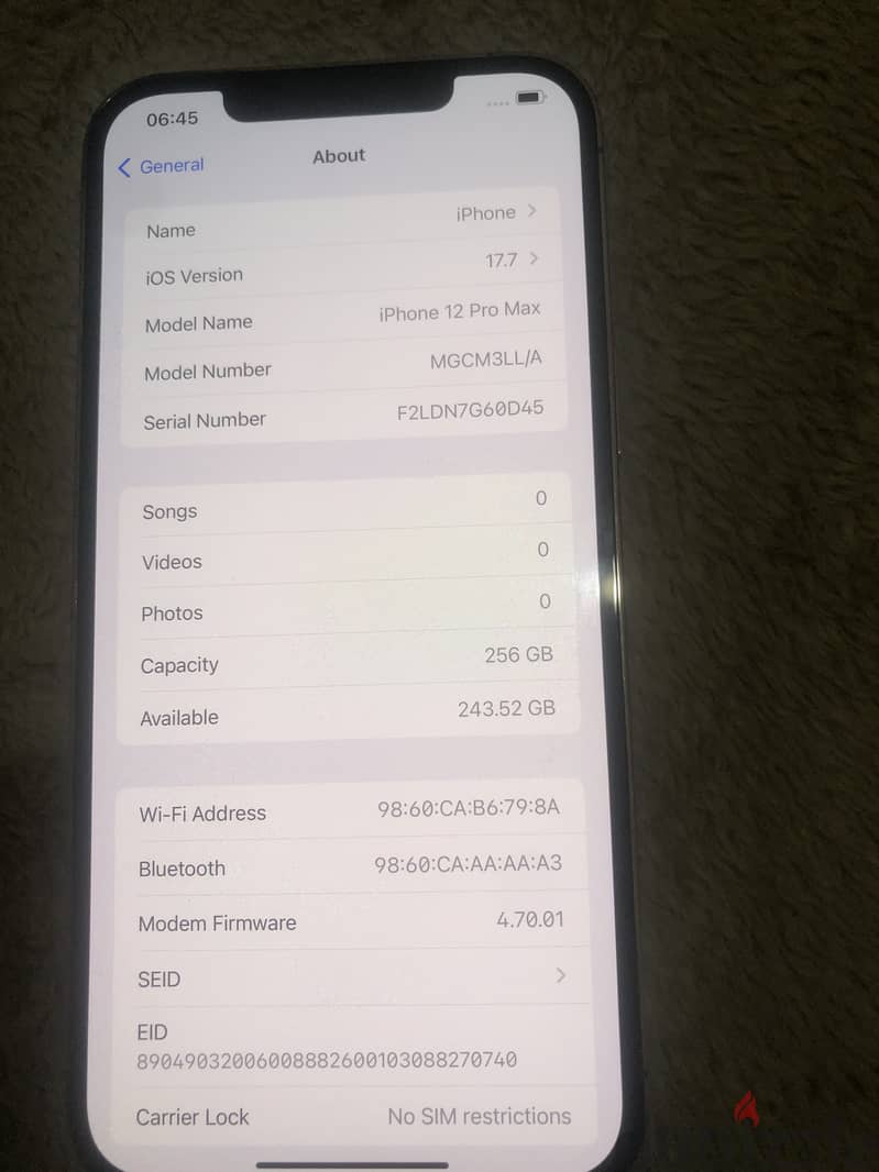 iphone 12 pro max 256GB 5