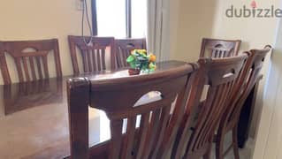 8 seater dining table with glass top 0