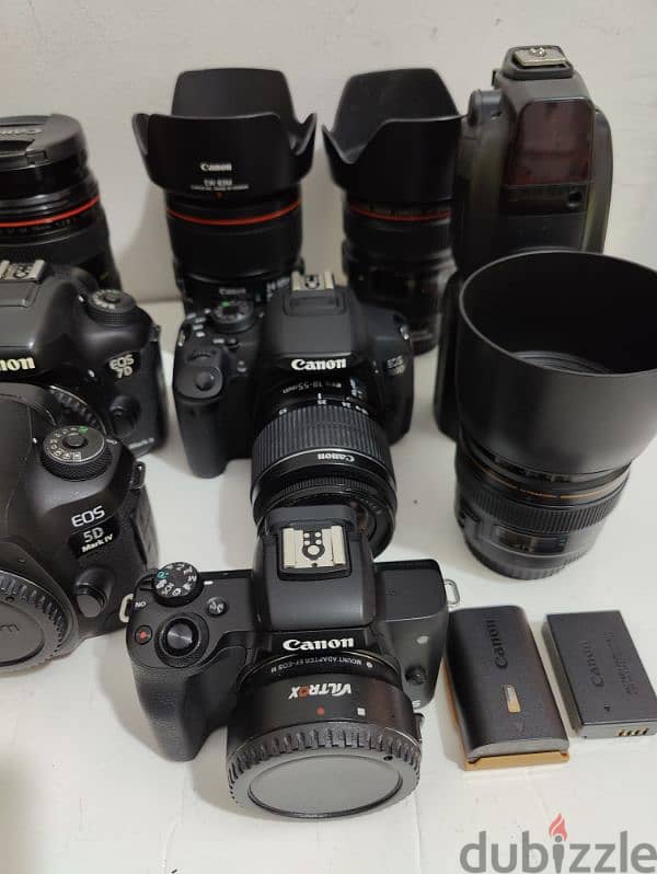 Cano 5D mark IV, 7D mark ii, M50 mark ii, 700D & lens 3