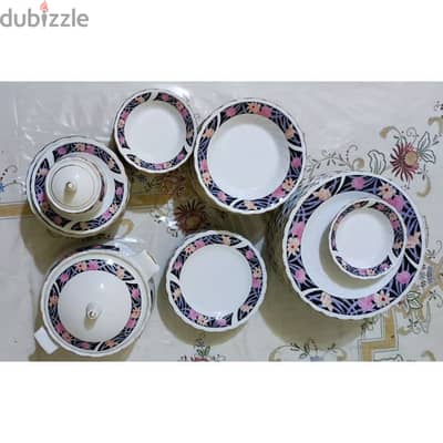 Dinner Set, Ceramic Plates, Saucer and Bowls مجموعة أطباق العشاء