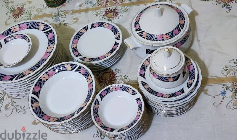 Dinner Set, Ceramic Plates, Saucer and Bowls مجموعة أطباق العشاء 2