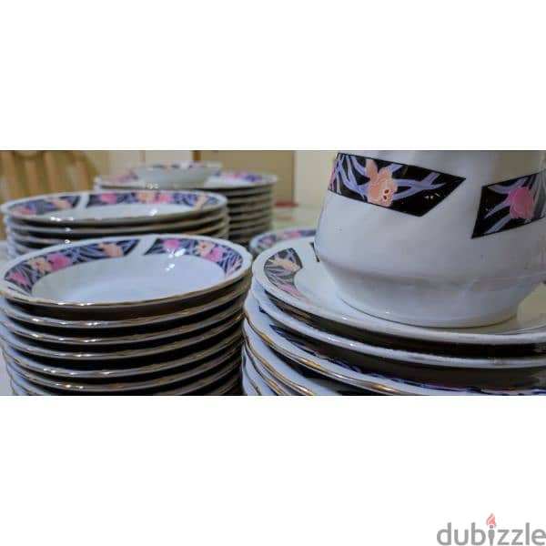 Dinner Set, Ceramic Plates, Saucer and Bowls مجموعة أطباق العشاء 3