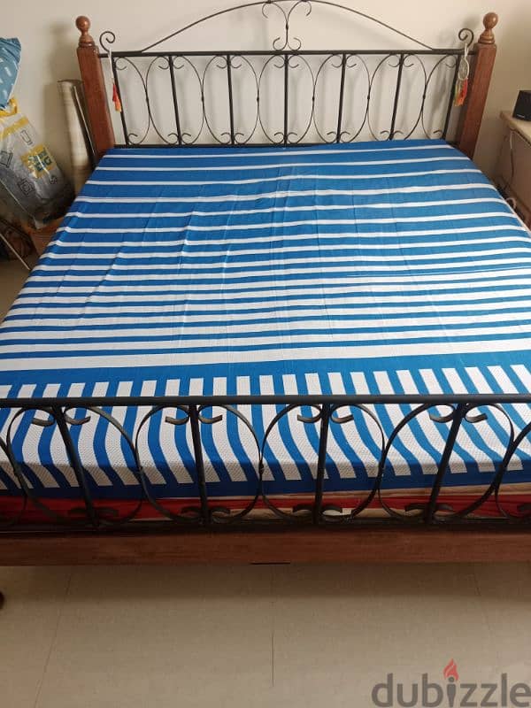 King size Bed with mattress for sale 0