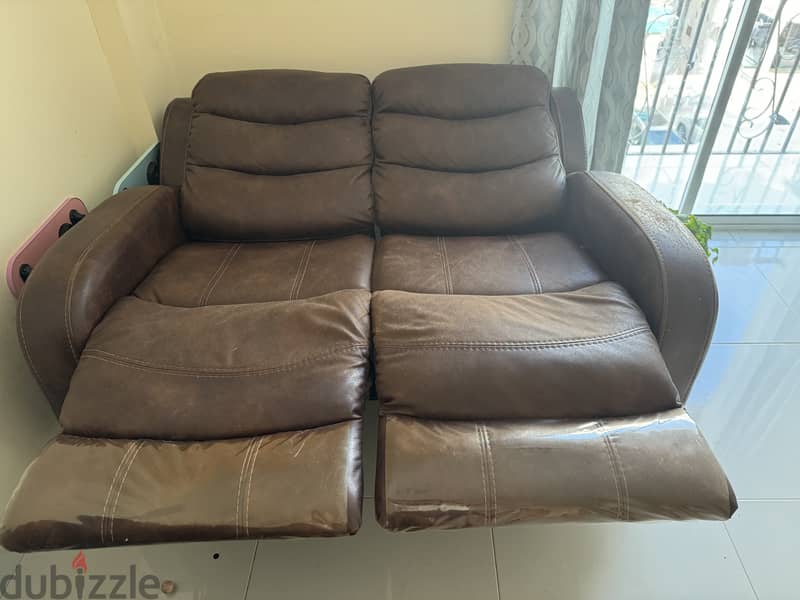 Two Seater Recliner Leather Sofa 2