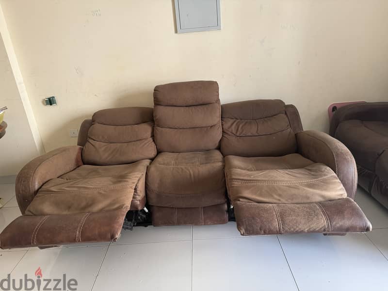 Three Seater Recliner Leather Sofa 1