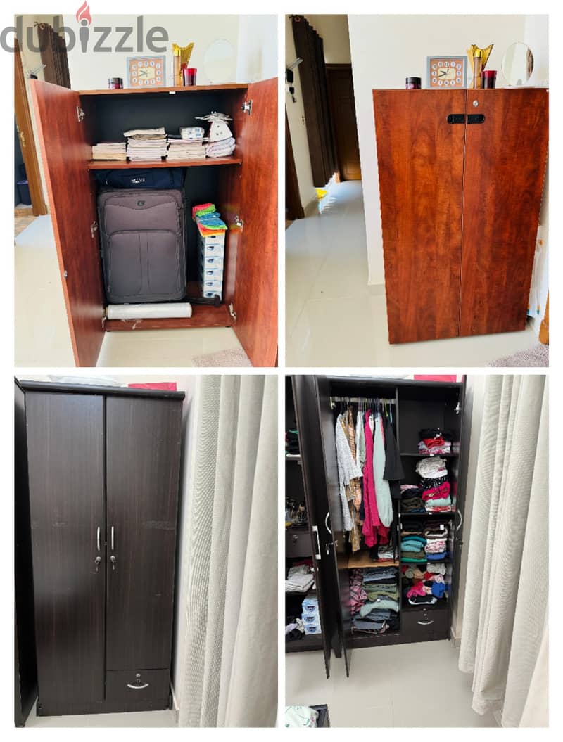 Wardrobes & cupboard, 2 doors, Selling today, leaving Oman 0