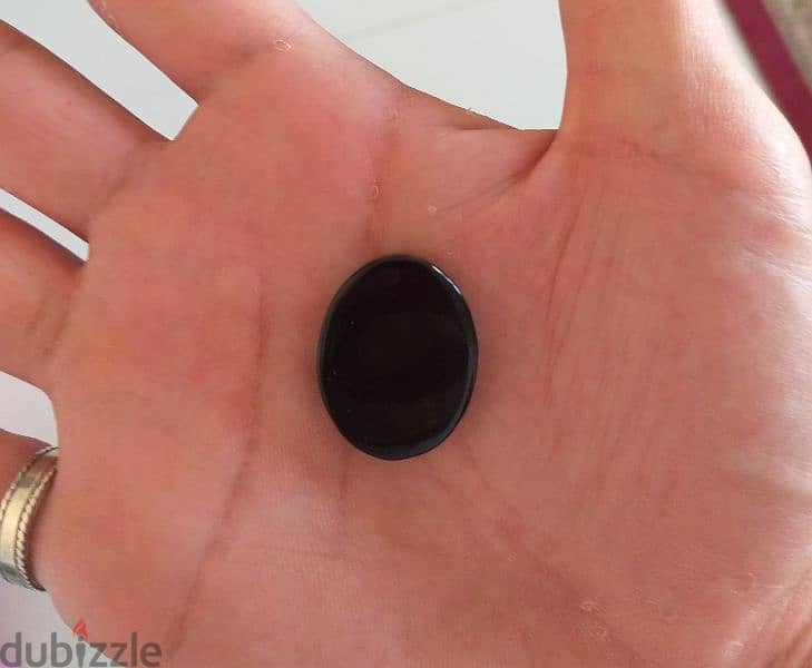 حجر عقيق يمني أسود شفة العبد طبيعي natural black yamani agate 3