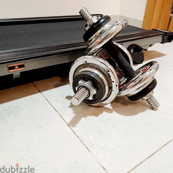 Well-maintained Family used Treadmill & Dumbells (3 nos) 2