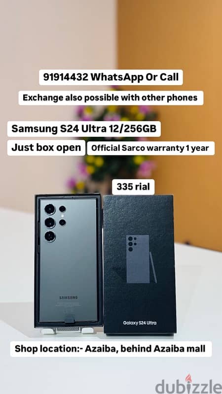 Samsung S24 Ultra 12/256GB - Just box open - 1 year sarco warranty 0