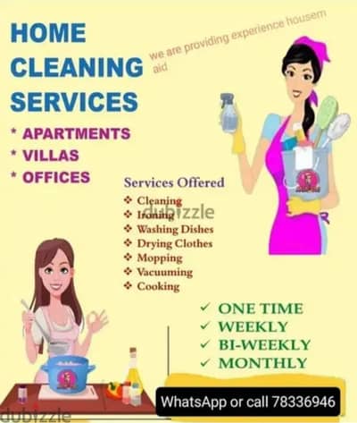 female house cleaner service available, part time work,per hour 3.500