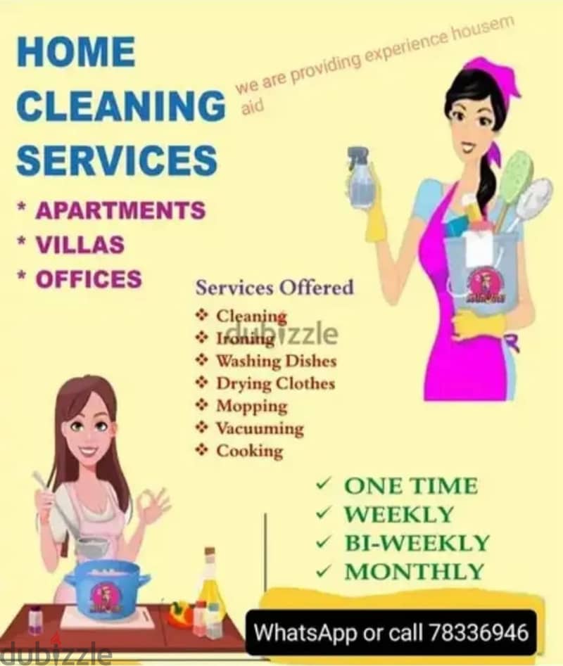 female house cleaner service available, part time work,per hour 3.500 0