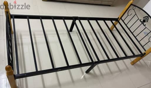 single steel cot and mattress