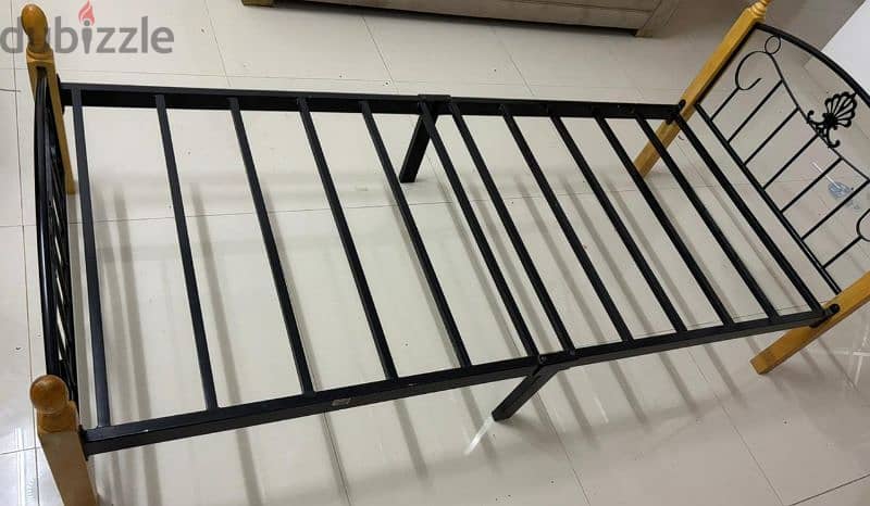 single steel cot and mattress 0