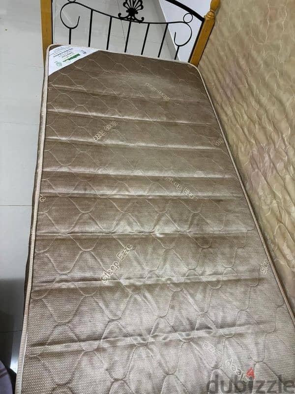 single steel cot and mattress 2