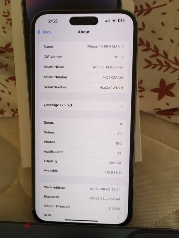 IPHONE 14 PRO MAX 256 GB PURPLE ايفون 14 برو ماكس 256 جيجا أرجواني 3