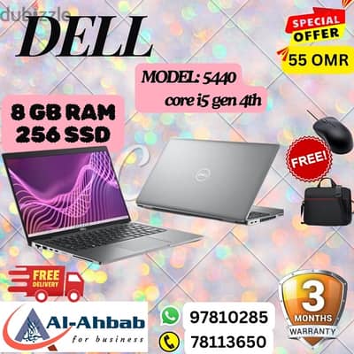 DELL LAPTOPS with 3MONTHS WARRANTY; with FREE- MOUSE & BAG