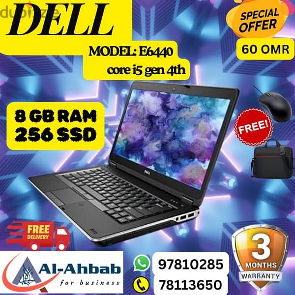 DELL LAPTOPS with 3MONTHS WARRANTY; with FREE- MOUSE & BAG 1