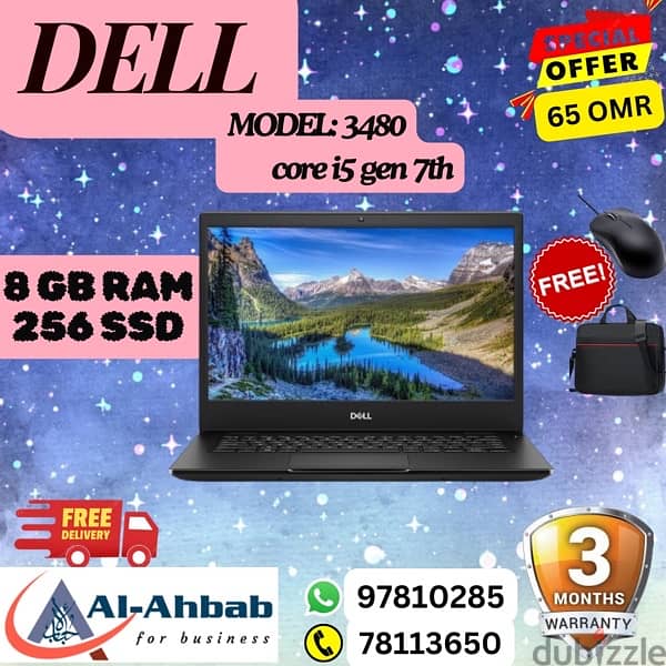 DELL LAPTOPS with 3MONTHS WARRANTY; with FREE- MOUSE & BAG 3