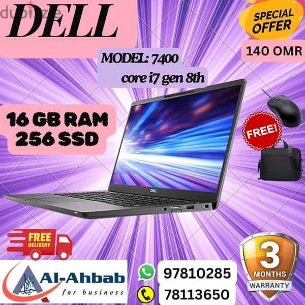 DELL LAPTOPS with 3MONTHS WARRANTY; with FREE- MOUSE & BAG 8