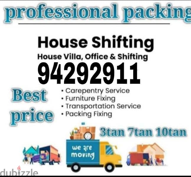 Movers House Shifting Transport Carpenter3,7,10ton trucks شحن نقل آثاث 0