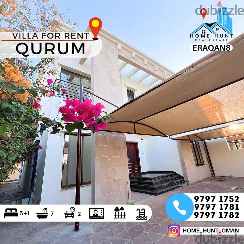 AL QURUM | LUXURIOUS 5+1BR VILLA WITH PRIVATE POOL FOR RENT 0