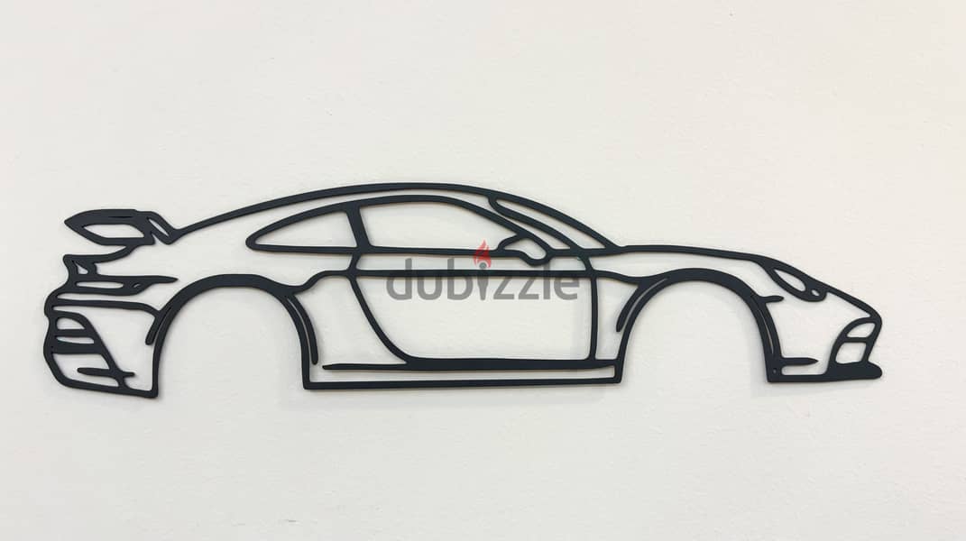 Porsche 911 GT3RS Car Silhouette Metal Wall Art 0