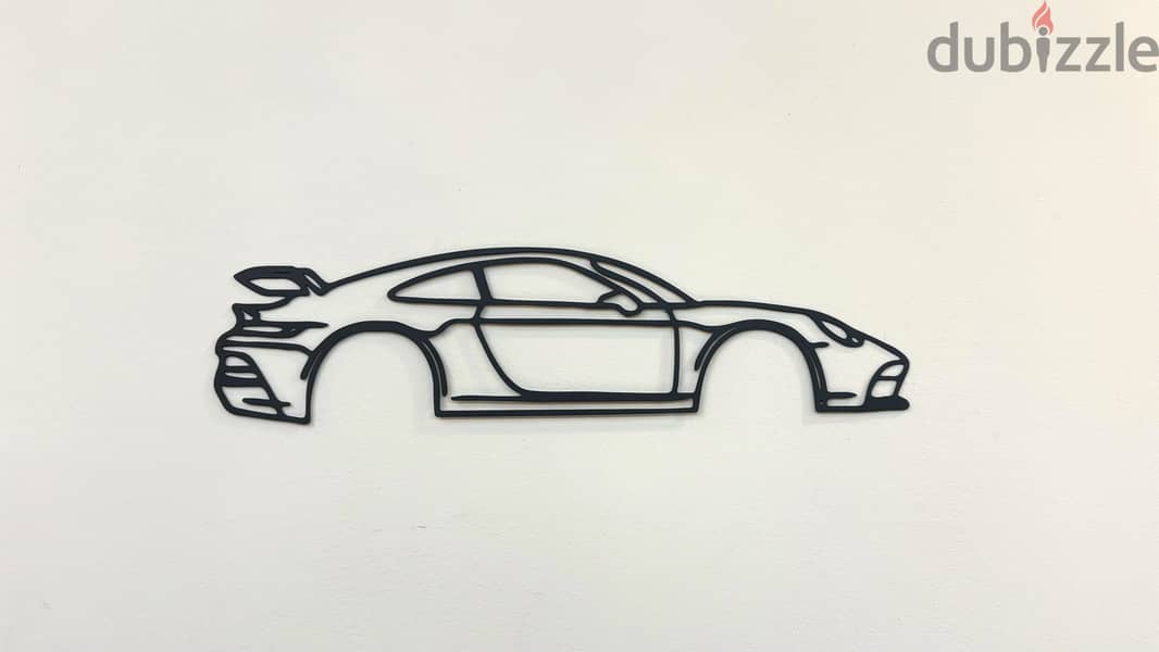 Porsche 911 GT3RS Car Silhouette Metal Wall Art 1