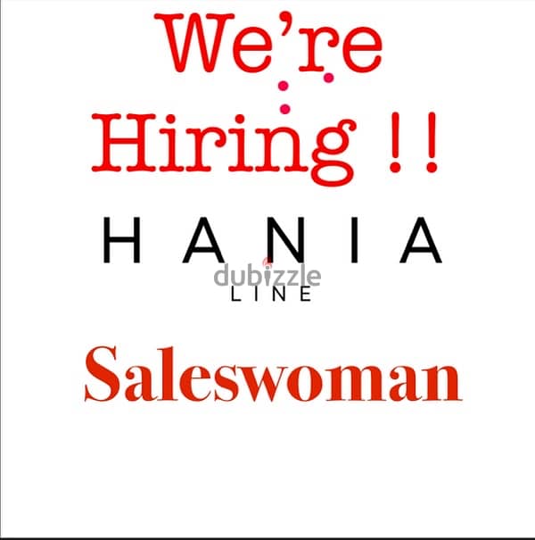 Saleswoman required 0