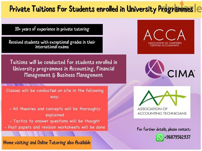 Tuition provided for all subjects 1