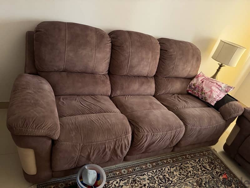 Home center sofa with recliner 1