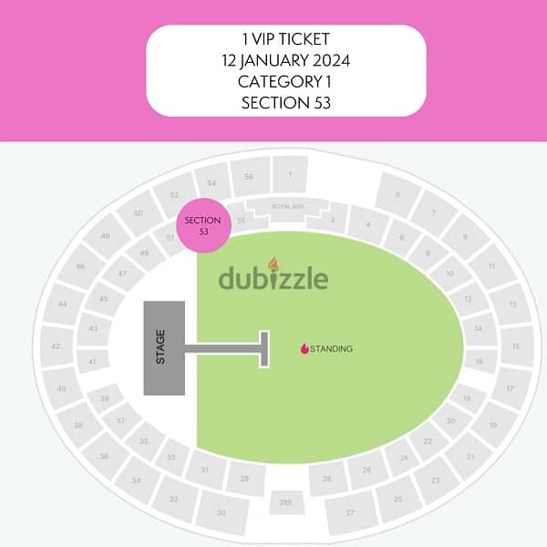 Coldplay Abu Dhabi 12 Jan VIP Ticket 1