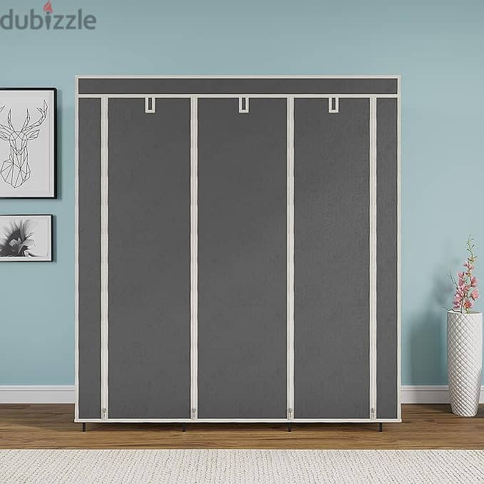 Maximize Storage with the 2-Layer Collapsible Foldable Wardrobe – Grey 2