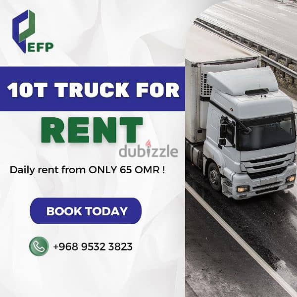 10T Truck for daily Rent from 65 Rials. 0