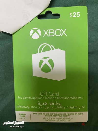 بطاقة كود إكس بوكس مباشر ‏XBOX live online key USD 25