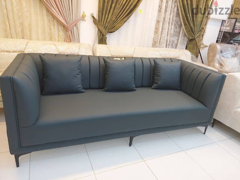 special offer new Leather sofa 3 seater 1 piece 80 rial 3