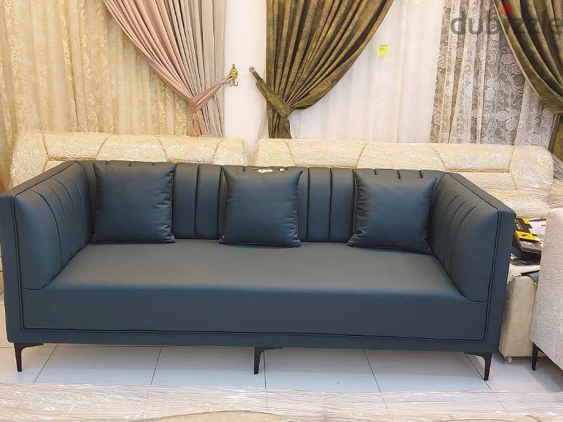 special offer new Leather sofa 3 seater 1 piece 80 rial 5