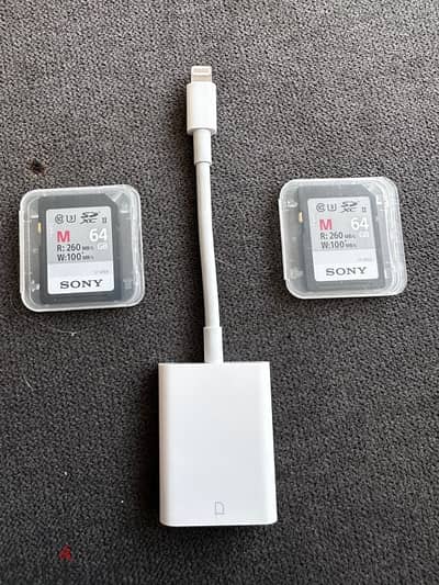 SONY 65GB SD Card and iPhone reader