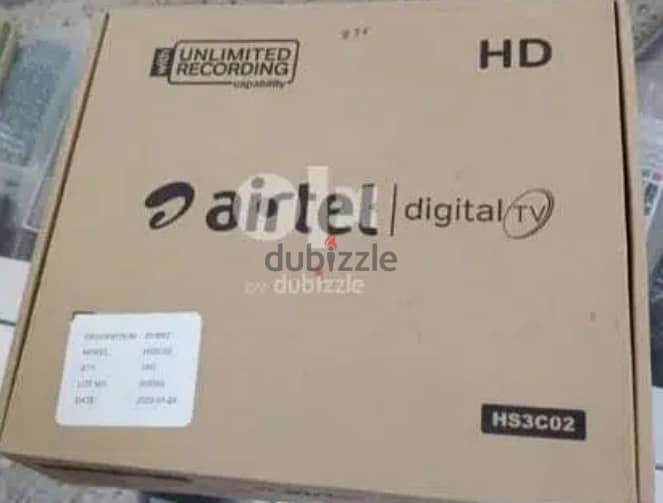 New Airtel Digital HD Receiver with 6months malyalam tamil 0