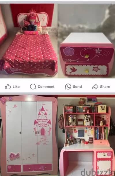 girls white and pink bedroom set