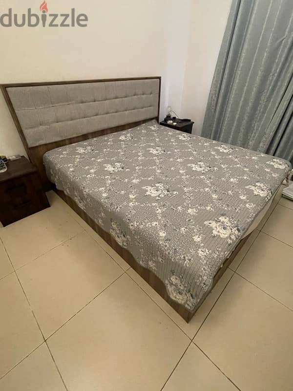 King size bed frame with mattress 1