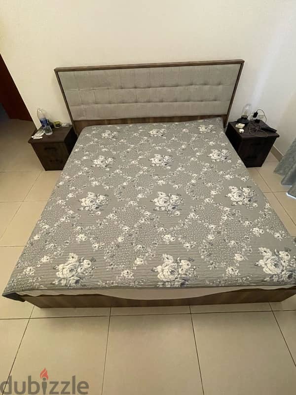 King size bed frame with mattress 2