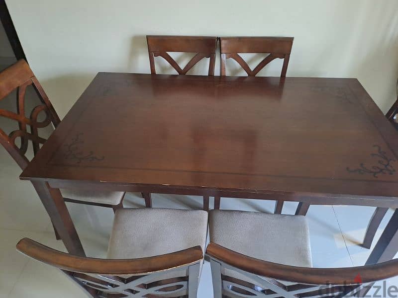 wooden Dining table with 6 chairs 0