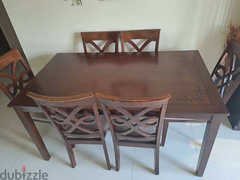 wooden Dining table with 6 chairs 1