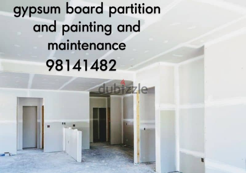 gypsum board Partition And full House paint and maintenance work 1