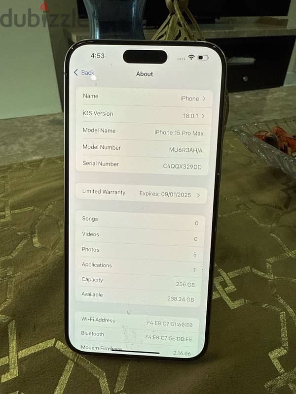 Iphone 15 pro max 256GB 0