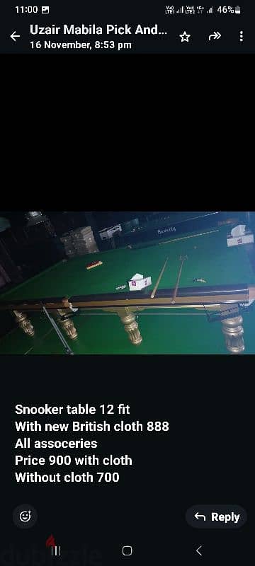 Snooker club table led tv camera for sale 0